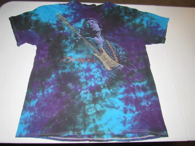 Camisa para hombre Jimi Hendrix azul líquido tinte manga corta talla XL