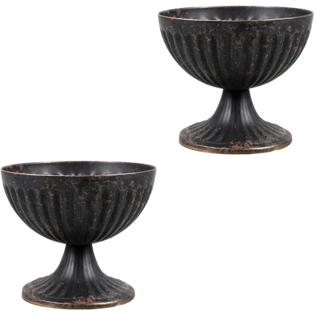 2 uds Granja Estilo Vintage Urna de Hierro Plantadora Flor Seca Jarrón Urna Maceta