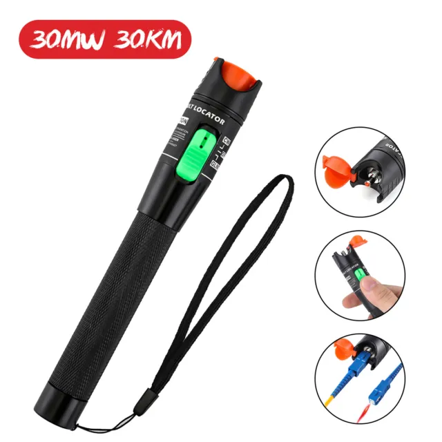 US 30MW Laser Network Cable Tester Fiber Optic Cable Finder Visual Fault Locat