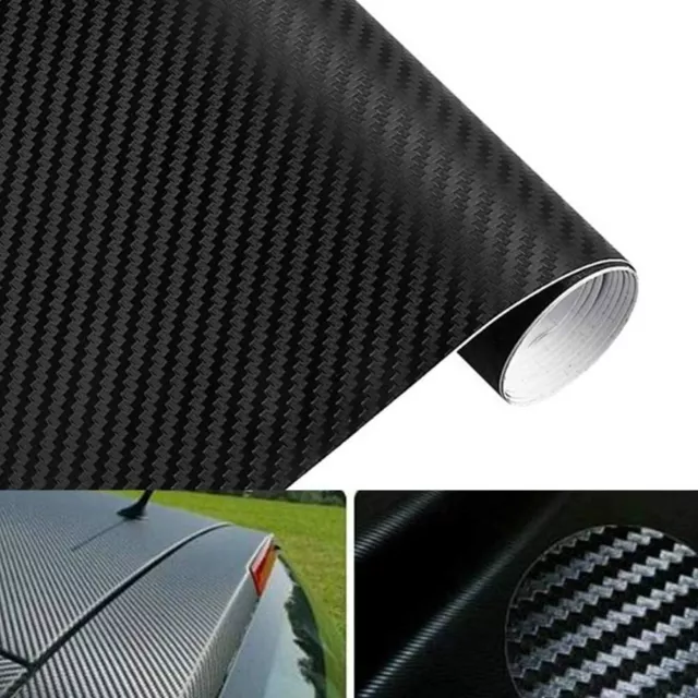3D Black Carbon Fiber Car Wrap Vinyl Car Film Air Bubble Free