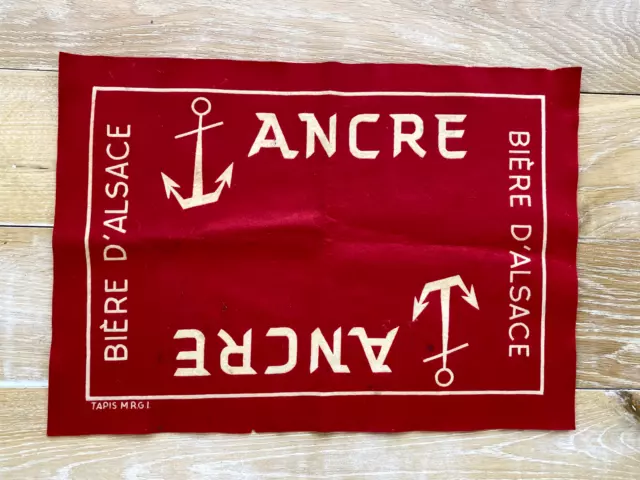 Ancien tapis de jeu de cartes publicitaires: Bière ANCRE - Schiltigheim - Alsace