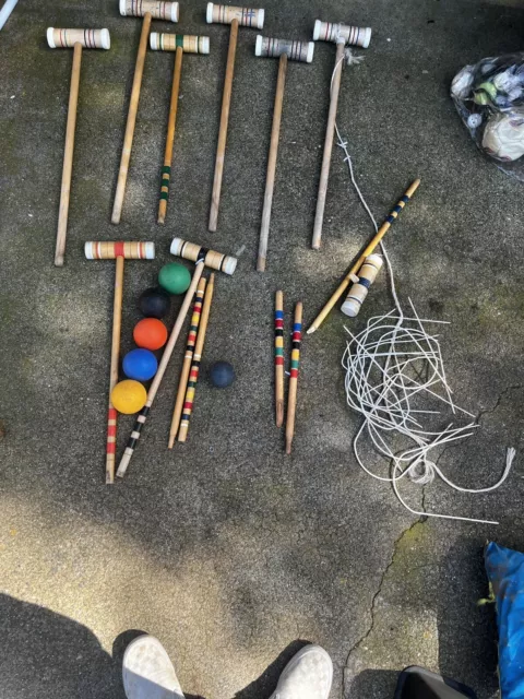 Kids used old Croquet Set