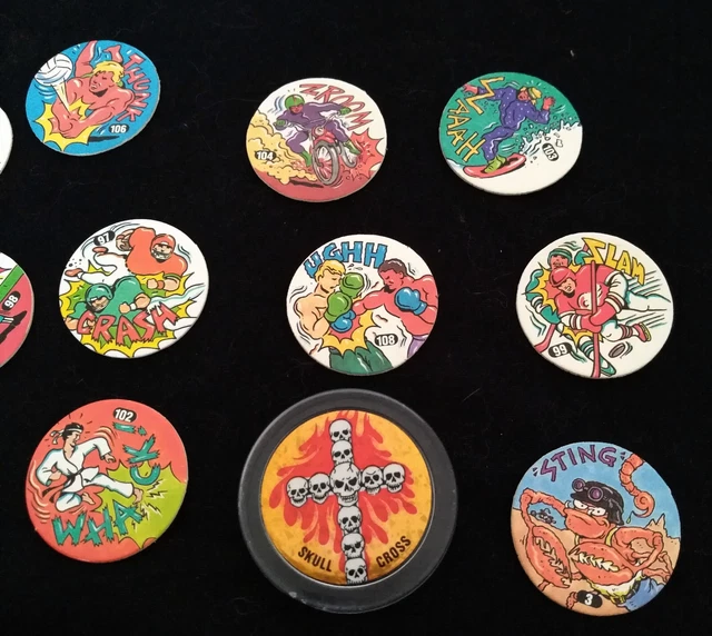Lot De 100 Pogs - KINIS, SLAMMERS, DEGOMMERS - Collection Vintage