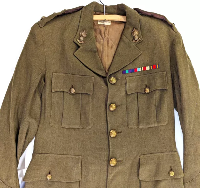 WW2 1941 British army Royal Engineers officer's uniform tunic jacket with badges