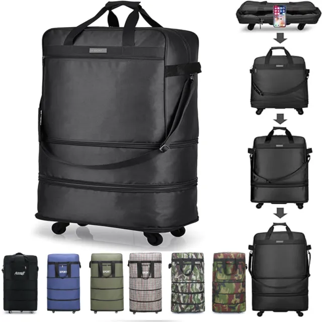 30" 32" 34" 42" Expandable Rolling Duffle Bag Wheeled Luggage Foldable Suitcase