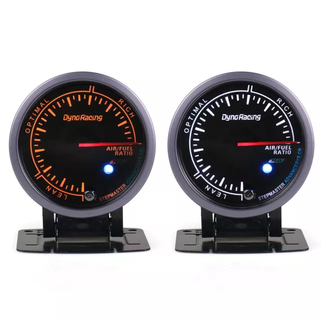 2.5" 60mm Amber & White LED Electronic Car Air Fuel Ratio Gauge Kit Black Face