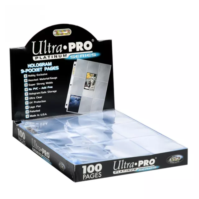 9 Pocket Pages Sheets ~ Box of 100 ~ Ultra Pro Platinum ~ New!