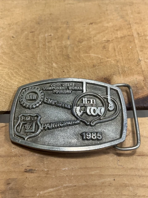 RARE John Deere Component Works Foundry Waterloo 1985 EMPLOYEE Belt Buckle