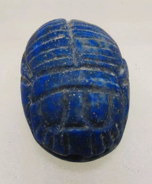 A231 Beautiful Ancient Egyptian Lapis Lazuli Scarab Amulet Circa 500Bce