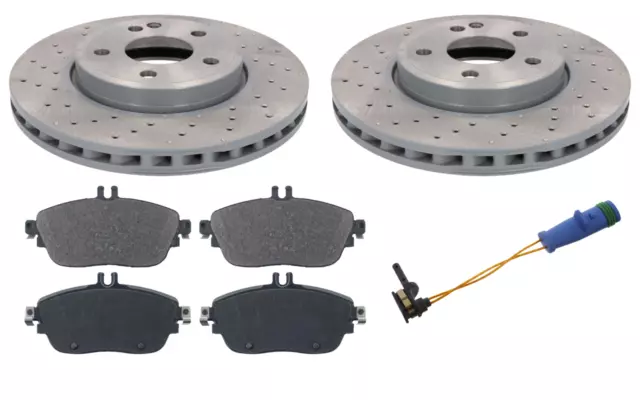 Front Drilled Brake Discs Pads Sensor Kit For Mercedes A Class W176 Cla200 C177