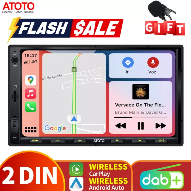 ATOTO 7inch 2 DIN Android Bluetooth Car Stereo w/ Android Auto& Wireless  CarPlay