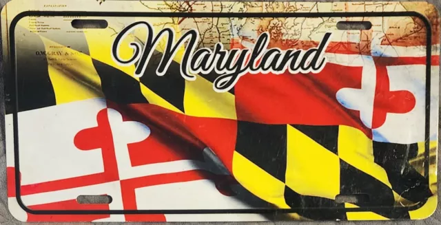 NOS Maryland State Flag License Plate  ** Nice Graphic Design & Heavy Duty Tag**