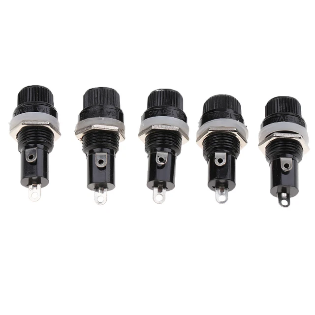 5 pièces  125V 15A 250V 10A porte-fusible panneau PCB pour fusibles en verre