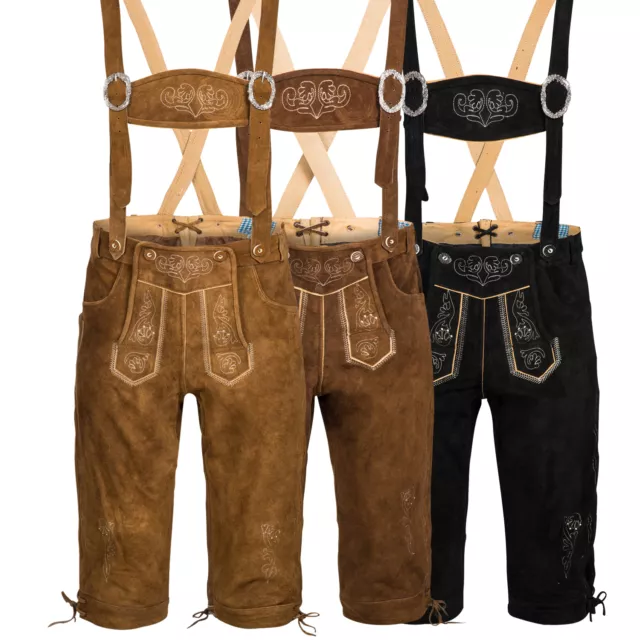 Herren Trachtenlederhose mit Träger Kniebund Tracht Hose Gr. 44 - 72 Oktoberfest