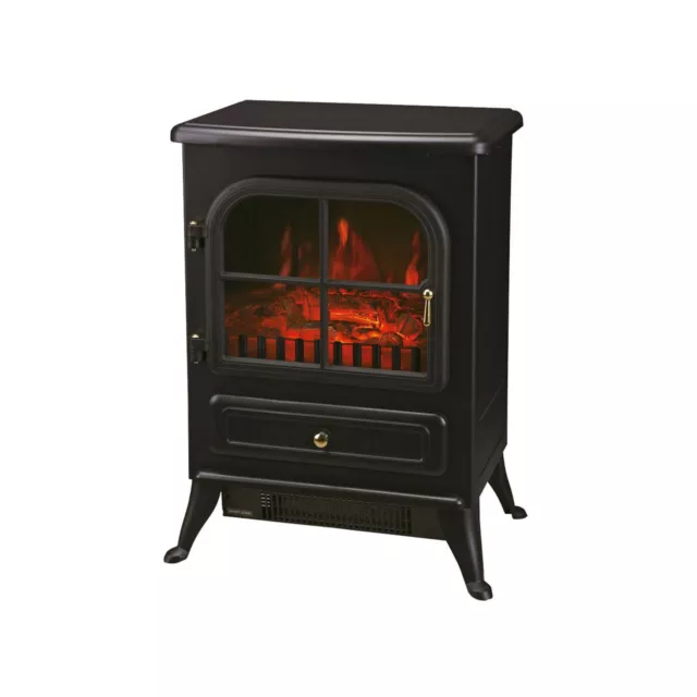 Electric Stove Fireplace Log Burning Flame Effect Heater Freestanding 1.8kW