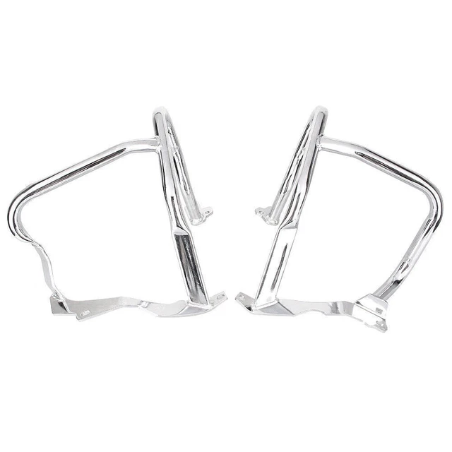 Pedane Highway Universali Cromate Per Moto – Staffe Regolabili Per Crash Bar Da 3,2 Cm – Compatibili Con Harley E Altre Marche - 3