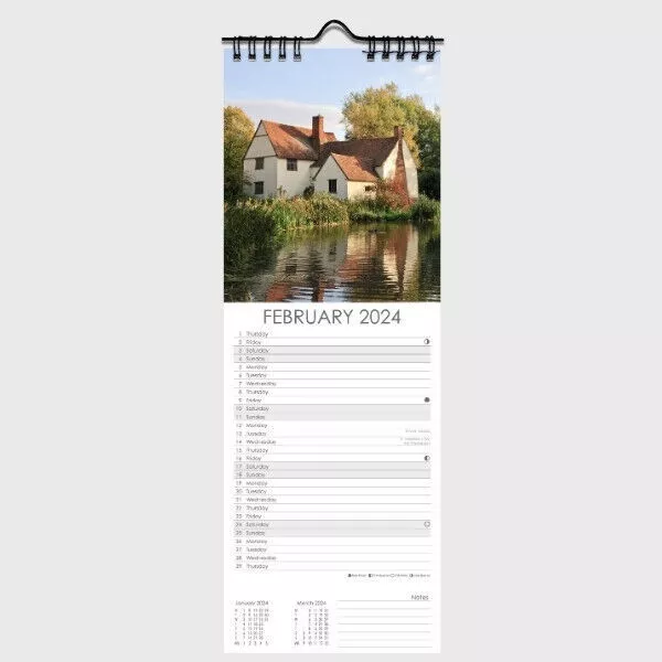 2024 COTTAGES WALL Calendar Slim spiral £3.99 PicClick UK