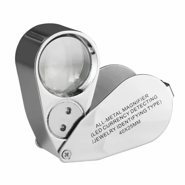 Loupe de Bijoutier LED Lumineuse 40X 25mm pour Bijoux Timbre Pierre 3