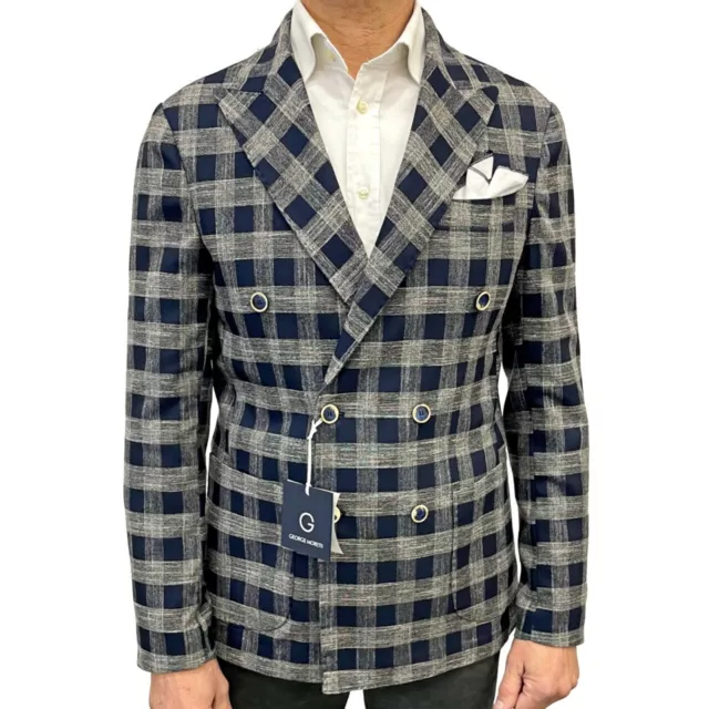 Giacca Uomo Elegante Doppiopetto Estiva Doppio Petto Made in Italy Sartoriale