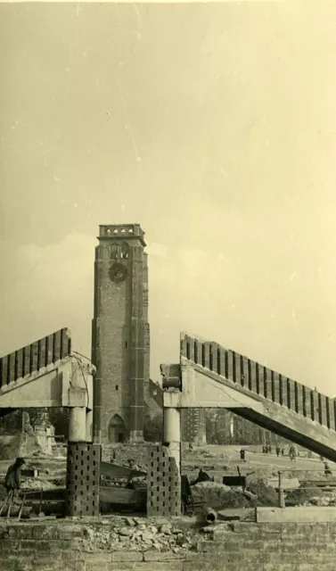 Belgium Tournai Destruction WWII Liberation St Brice Church Ruins Old Photo 1945