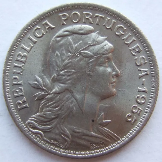 1953 Republica Portugal 50 Centavos Coin in Stamping Gloss