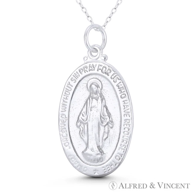 GERÜSCHTE STERLINGSILBER MIRACULOUS MARY MEDAILLE - MADONNA