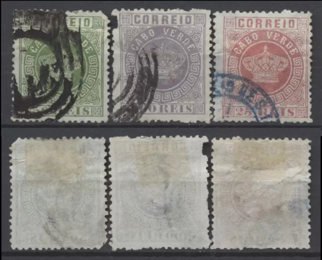 No: 124063 - CABO VERDE (PORTUGAL) - LOT OF 3 OLD STAMPS - USED!!