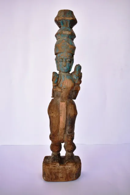 Ancien en Bois Primitive Poupée Putali Main Crafted Folk Art Statue Figurine "