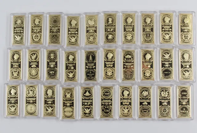 Konvolut Sammlung 30x Gedenkprägung Barren Coinage Of The U.S. Gold Rush