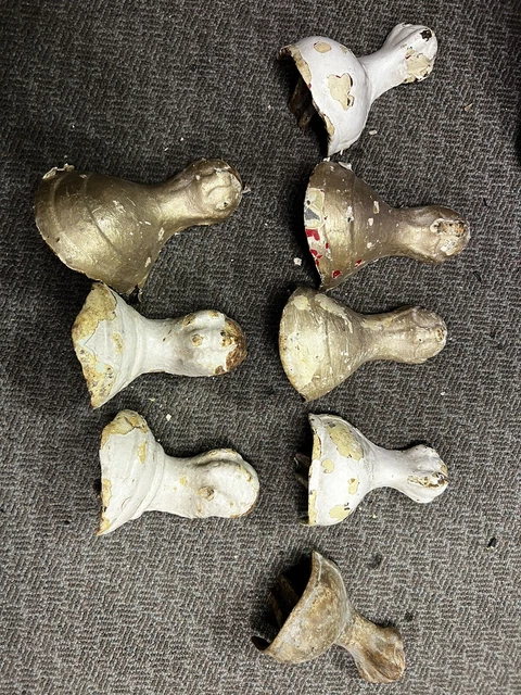 Antique Clawfoot Tub Legs Set  Four Ornate Cast Iron Claws Ball Bath Lot of 4