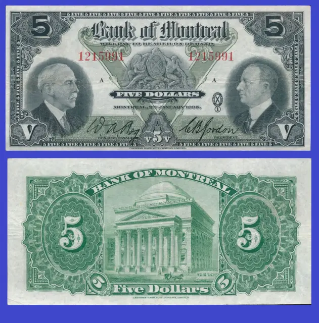Bank of Montreal 5 dollars 1935  - Copy