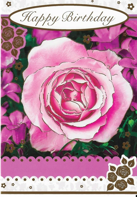 UK Greetings Geburtstagskarte Für Sie/Freundin – Mit Geprägtem Blumendesign, 17,8x12,7 Cm, FSC-zertifiziert