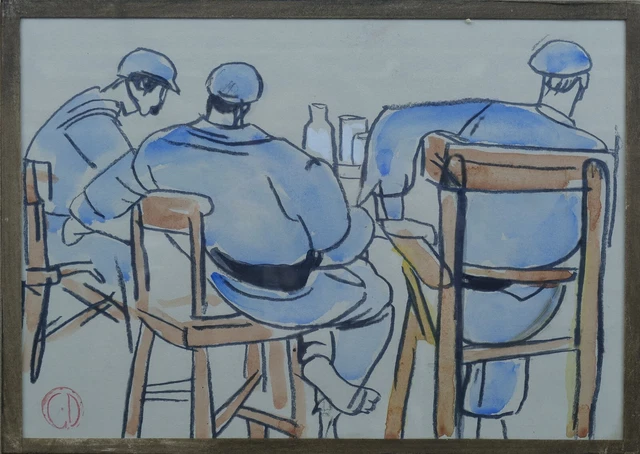 Gaston Delaparede (1908-1995) -bretagne-style Mathurin Meheut-Marins BAR 2