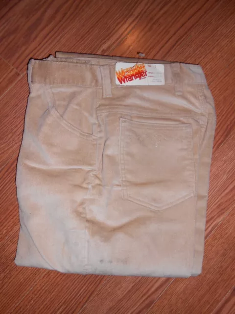 Womens 70s Original Vintage Wrangler Cords Corduroy Pants Jeans sz 12 Tan Khaki 2