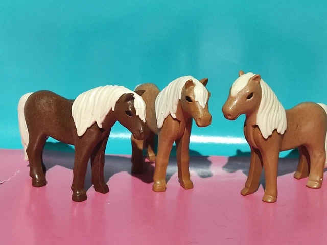 Lot De 3 Perruques Grises Foncées Playmobil Pour Chevaliers Et Vikings - Pièces Détachées D'occasion