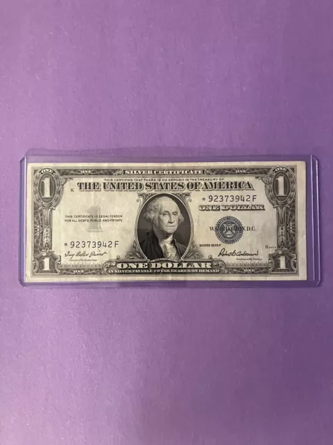 1935 F ~ *STAR NOTE* $1 Dollar Bill Silver Certificate Circulated