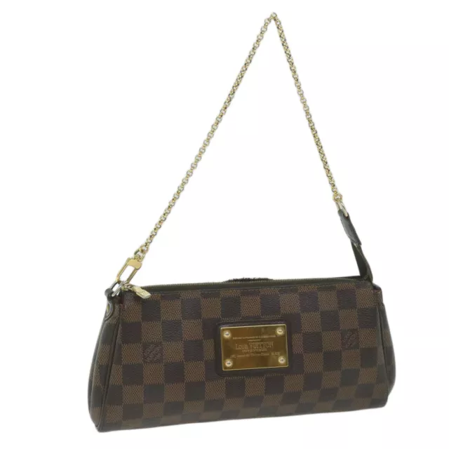 LOUIS VUITTON Damier Ebene Eva Shoulder Bag N55213 LV Auth 64788