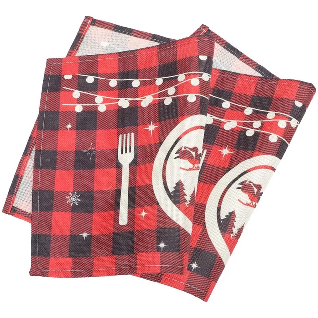 2 Pcs Urlaub Tischsets Weihnachts-Tischsets Tischdekorationen Gitter