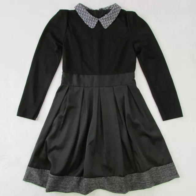 Liying Fashion Black Dress Long Sleeve Collared School Pinup Style Womens Medium