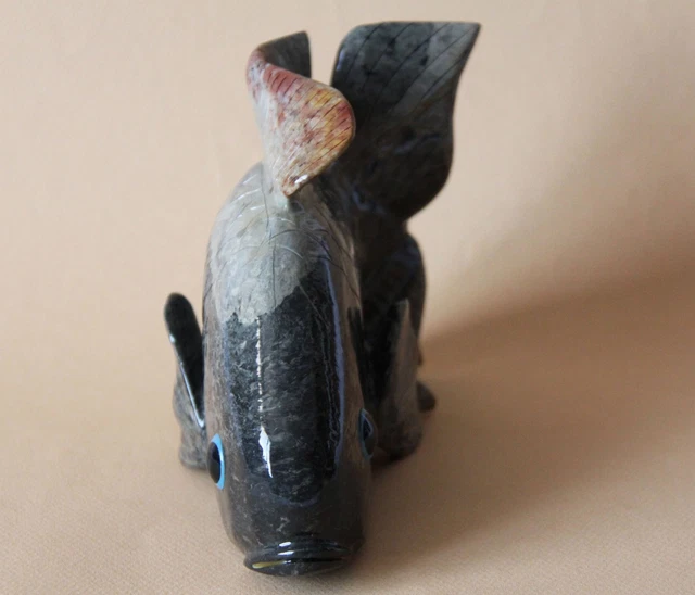 Chat figurine Marmolina stéatite artisanat Péruvien décoration collection