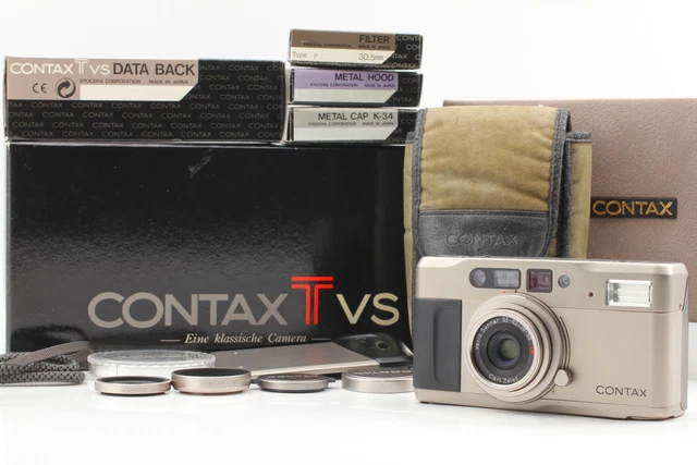 [N MINT in Box] Contax TVS Data Back 35mm Point & Shoot Film Camera From JAPAN