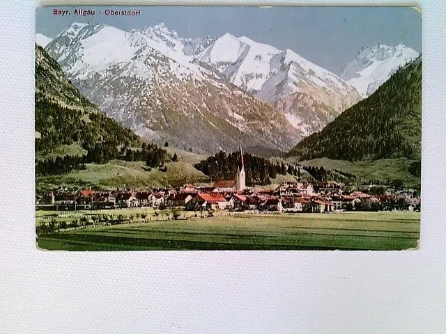 Oberstdorf, Ortspanorama, coloriert, AK, gelaufen 1910