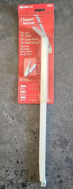 NEW Closetmaid Closet Maid 12" Shelving Support Bracket 2 in a Pack 76606