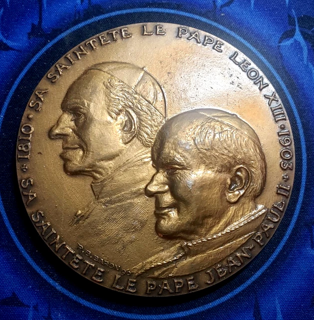 Médaille en Argent Sterling Plaqué Or du Pape Léon XIV et de Vierge Marie | MONDO CATTOLICO