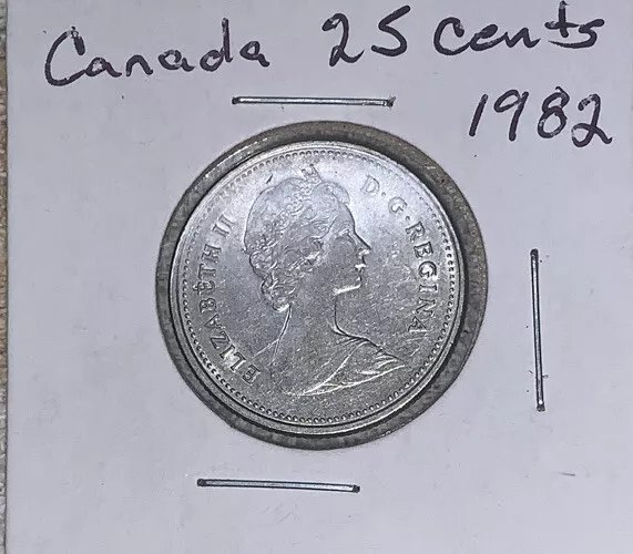 1982 Canadian Quarter 25 Cent Sharp Average Detail Canada 25C Foreign Coin