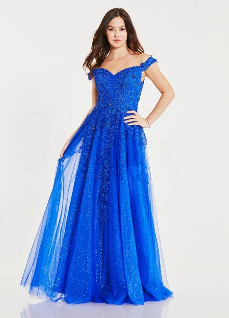 Tiffanys size 22 baylin royal blue tulle ballgown BNWT