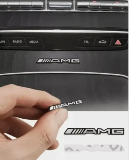 AMG EMBLEM STICKER Logo 2x Aufkleber Lautsprecherboxen Konsole usw Für ...