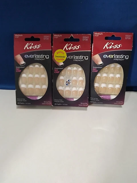 3×28 Kiss Everlasting   French Nails,Dry Glue, Medium 53241