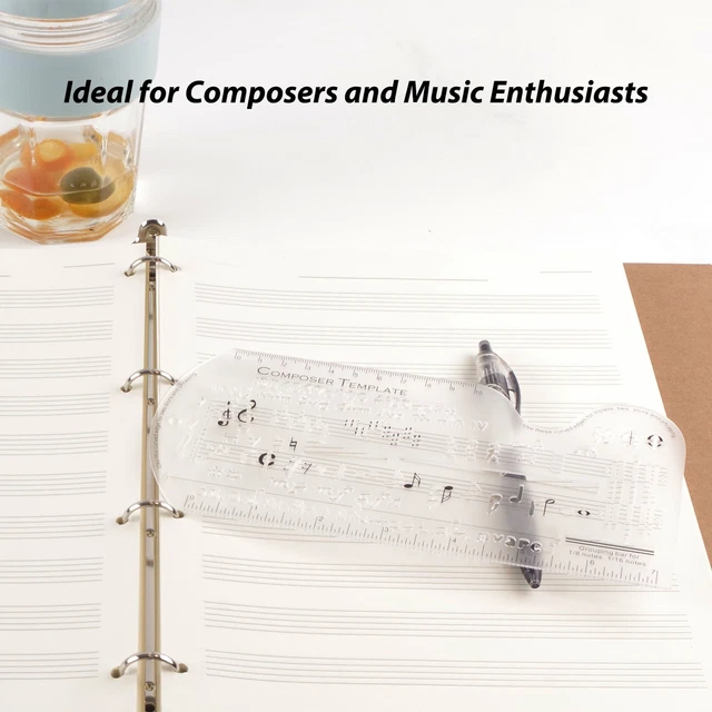 COMPOSER TEMPLATE SHEET Music Drawing Sheet Ruler Dual Scales Curve ...