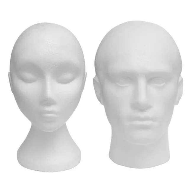 Female & Male Mannequin Display Head Polystyrene Hat Scarf Mask Display